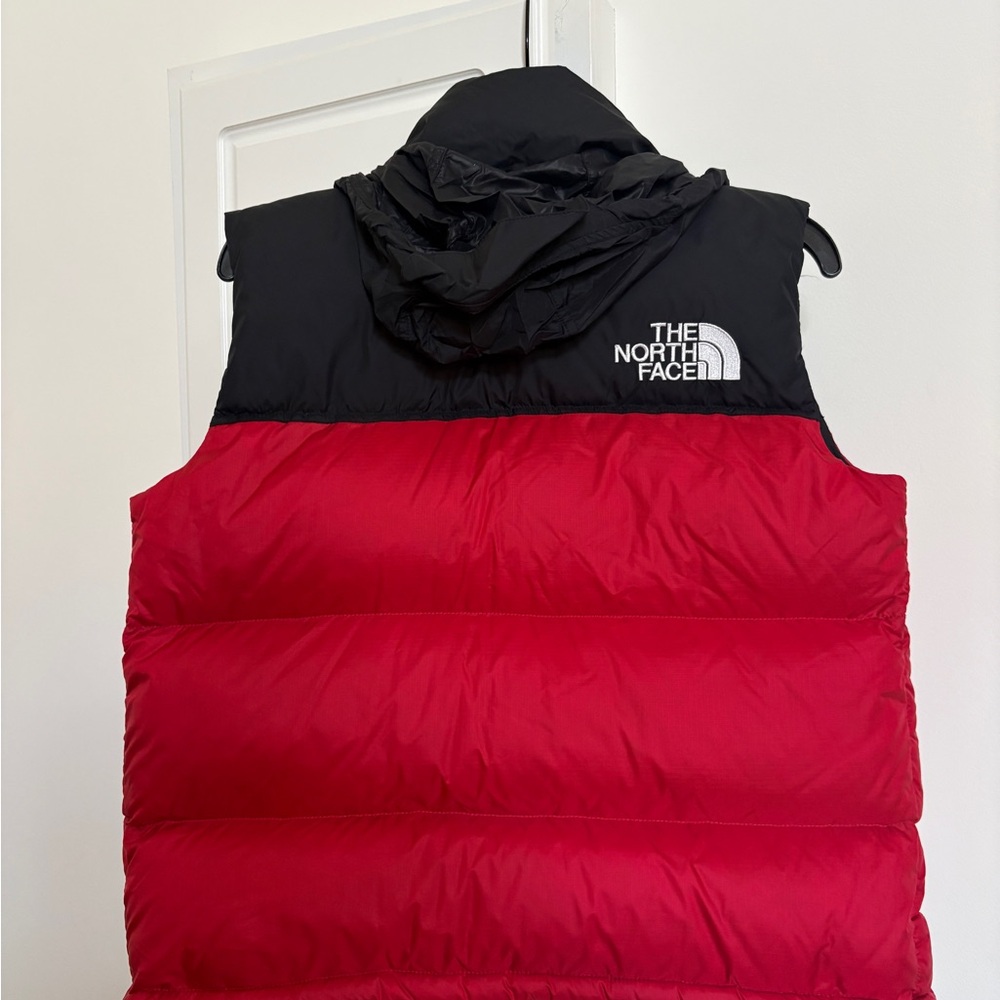 The North Face Red and Black Puffer 1996 Retro Nuptse Vest - Picture 7 of 7
